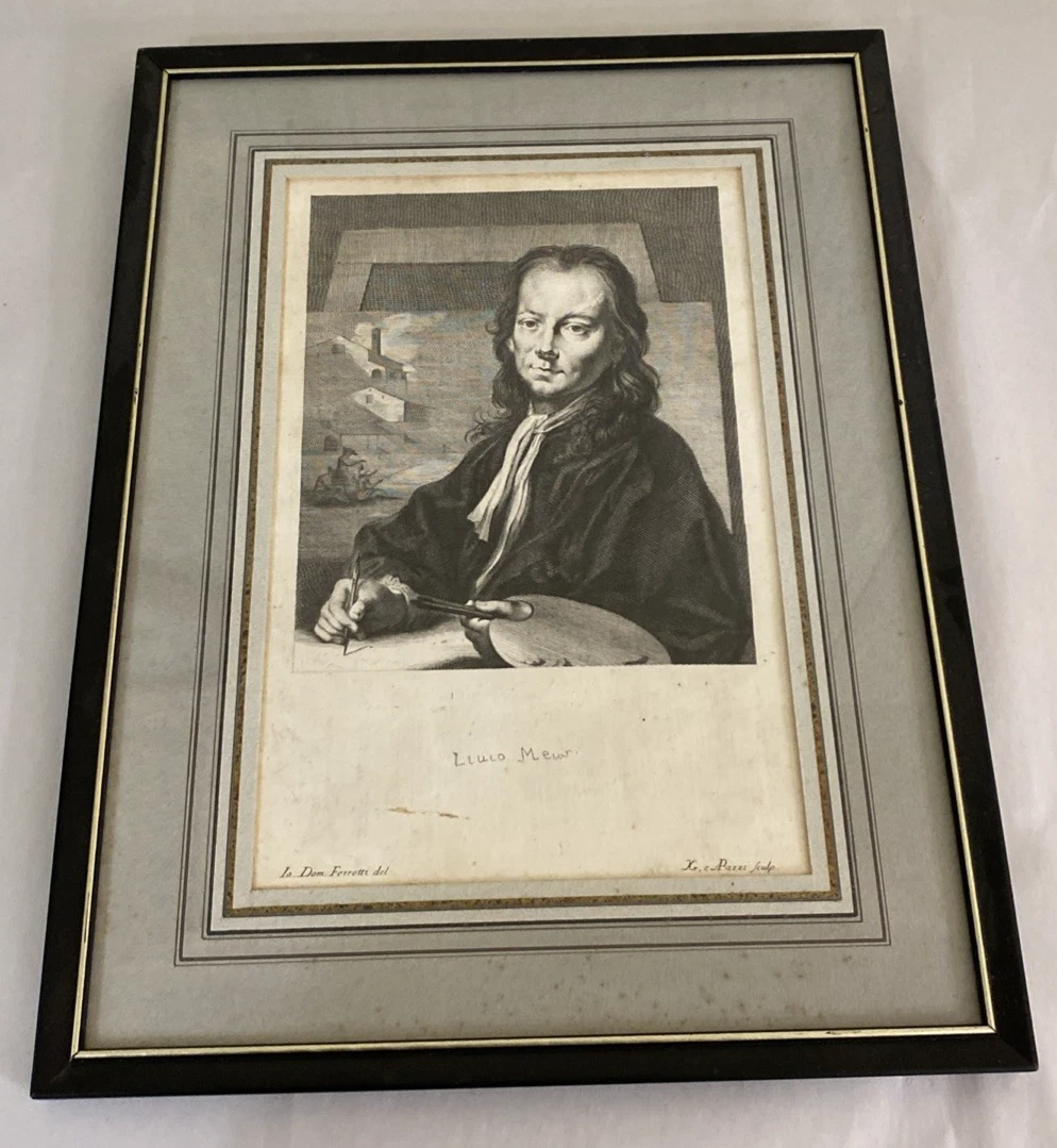 Livio Mehus Portrait Engraving, Campiglia del. / Pazzi sc., Uffizi Series 18th-C