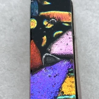Vintage Mexico 925 Sterling Silver Dichroic Glass Abstract Artisan Pendant 12.2g