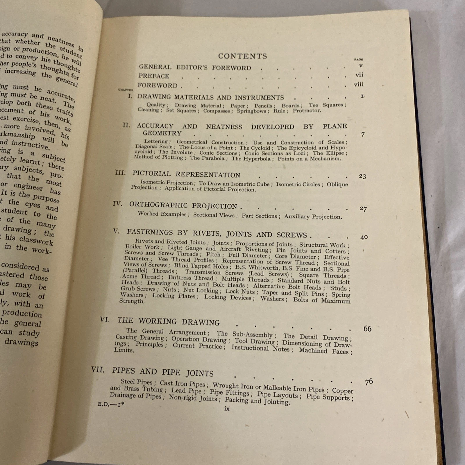 1944 Practical Engineering Drawing Vol 1 HMS Glendower Royal Navy Textbook - Image 10