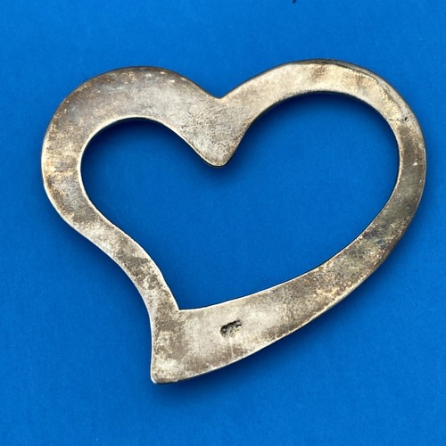Vintage Sterling silver handmade pendant, solid 925 silver heart shaped pendant - Image 3