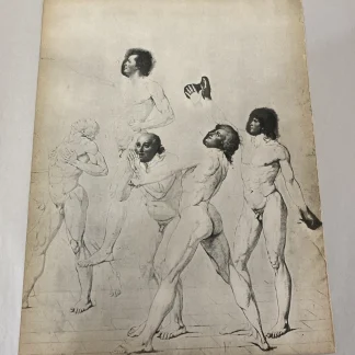 Verve 1939 single leaf: French male studies after David + Bracelli Harlequin art