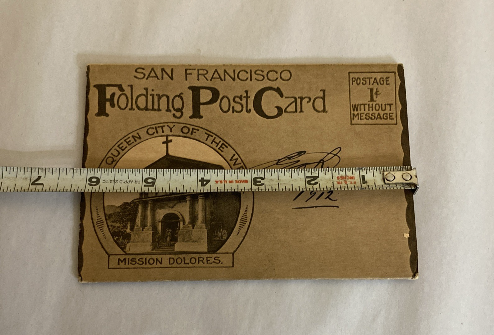 1912 San Francisco Postcard Folder Mission Dolores Fire Scene G.O.H. VGC Rare - Image 3
