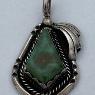 Fannie Platero Native American Platerofne Turquoise Pendant Sterling Silver