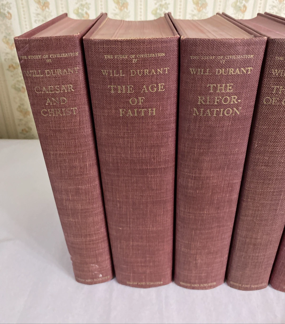 Will Durant Story of Civilization 6 Vol HC Set Red Cloth + 1963 1st Print S&SLot - Image 2