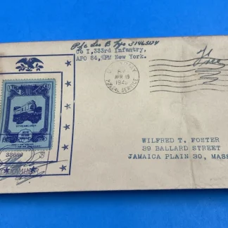 WWII 1945 APO 84 Soldier Mail Cover 333rd Infantry 'This Is America' Streamliner