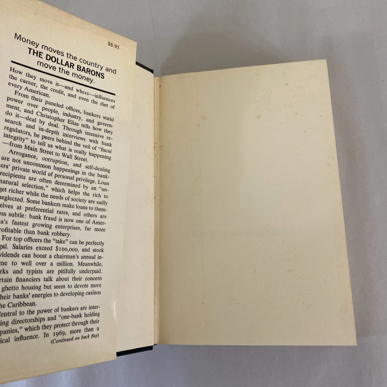 The Dollar Barons HB/DJ 1973 First Printing by Christopher Elias Banking 1st/1st - Image 6