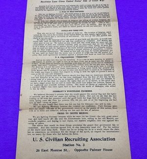 'Why We Fight' WWI Flyer 1917 US Justification Zimmerman Telegram