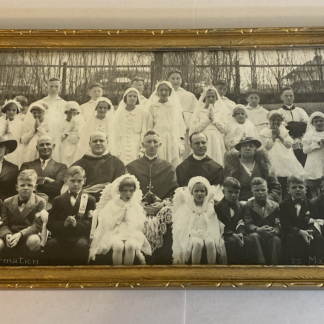 Incredible Landscape Antique Group Photo of Confirmation May 22, 1938 (Romanian)