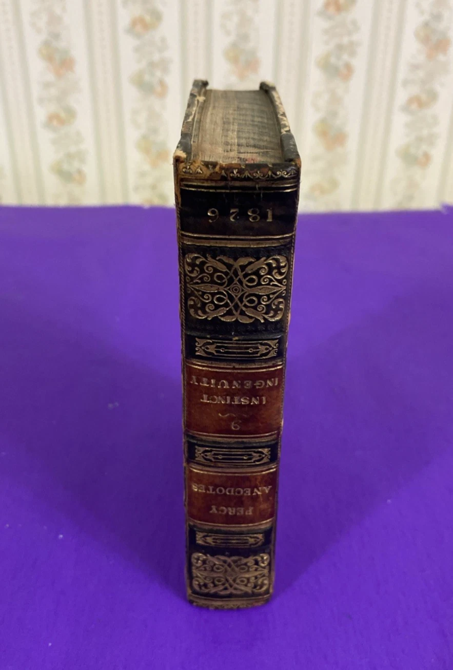 1826 Percy Anecdotes Vol IX Instinct Ingenuity John Rennie Leather Book
