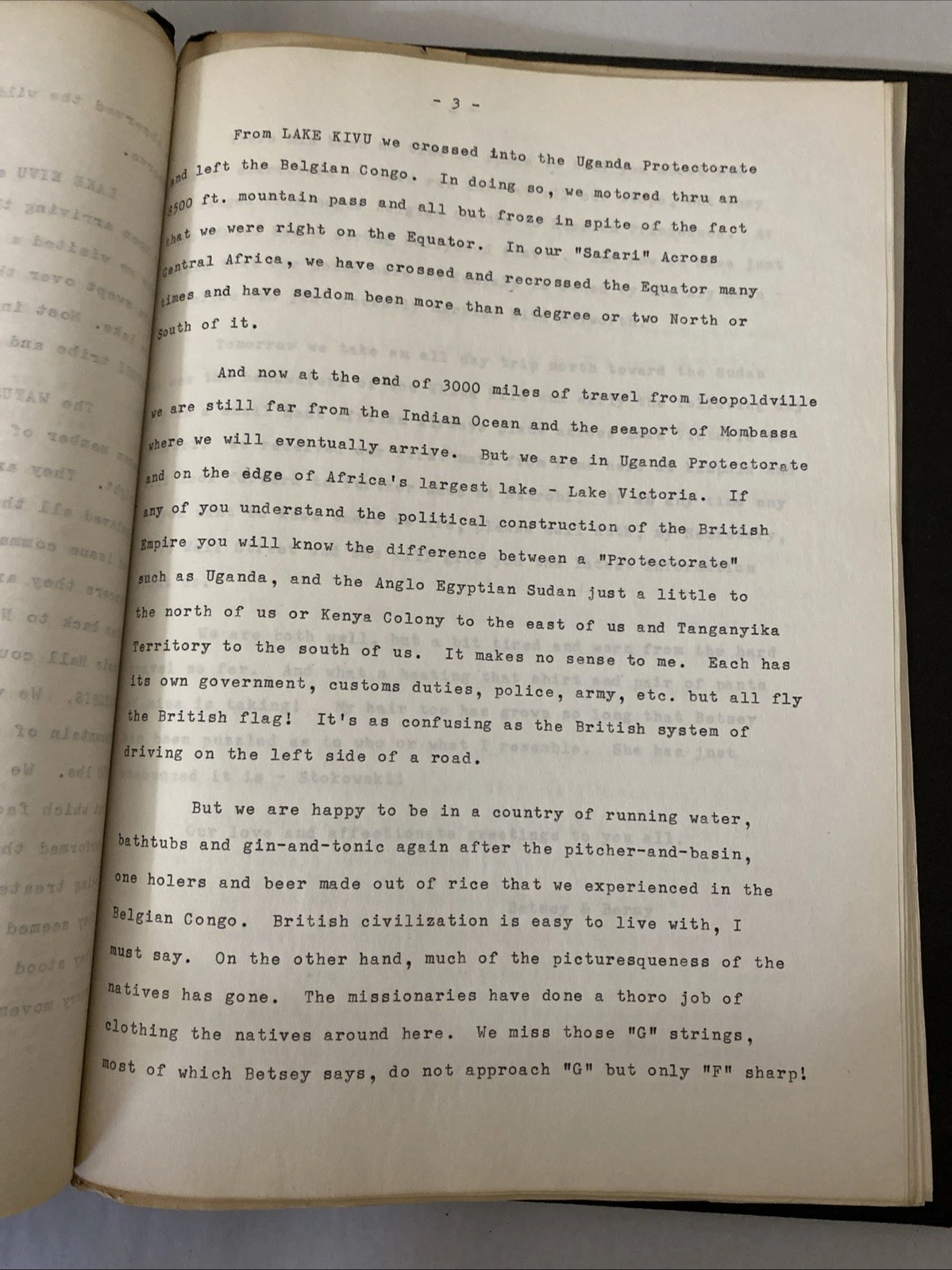 1949 Congo Uganda S Africa Travel Letters 38pp Putnam's Camp Schaefer Typed Rare - Image 12