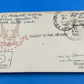 WWII APO 986 Aleutians Free Soldier Mail—Censored, MISSENT to Pine Orchard CT