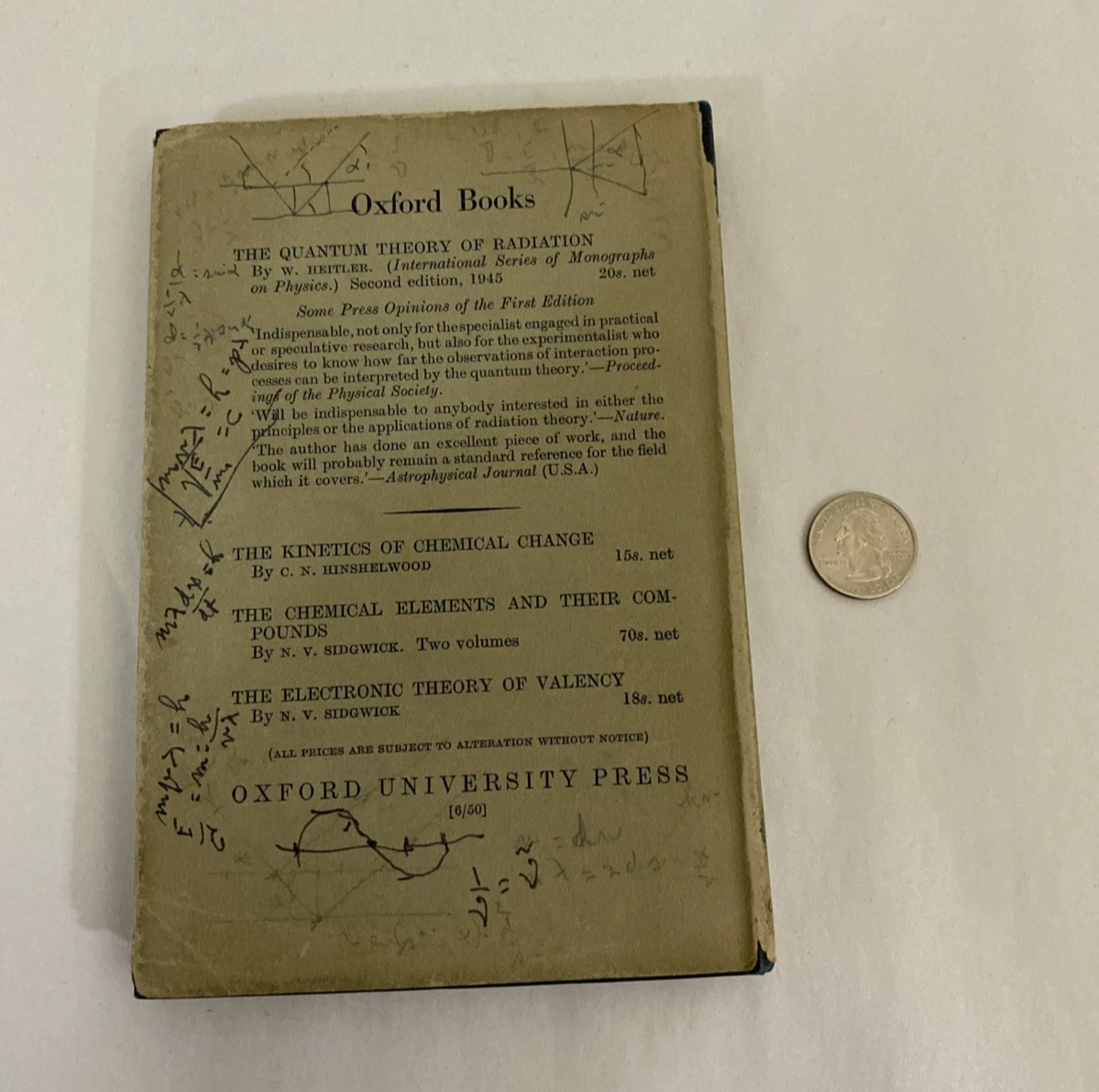 Elementary Wave Mechanics Heitler 1950 Oxford Clarendon HC w/ DJ, Brookhaven BNL - Image 11