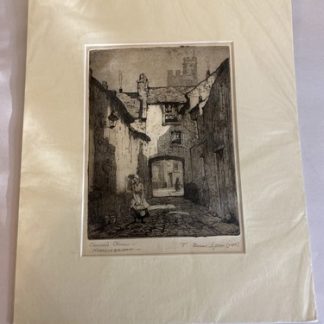 Exquisite Thomas Bonar Lyon Etching: "Cannon's Close, Kirkcudbright"
