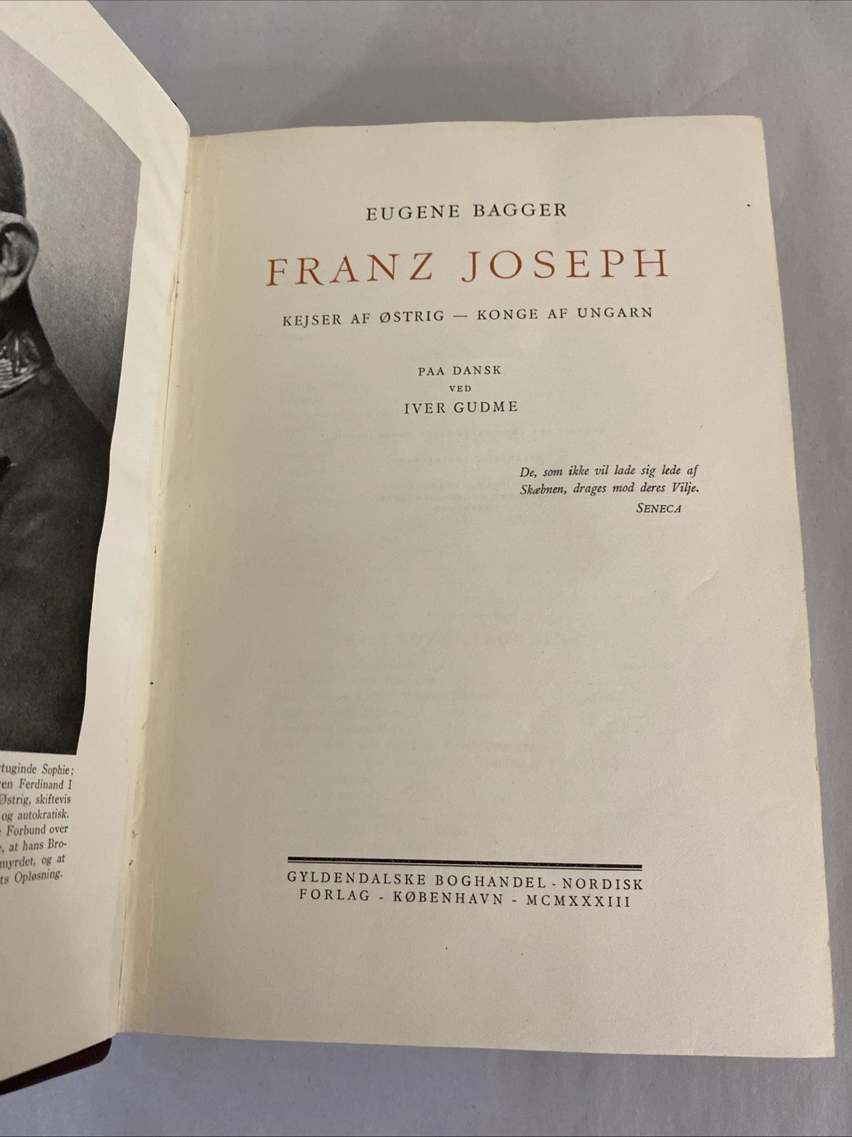 1933 Franz Joseph Emperor Austria Hungary Bagger Danish Bio Half-Leather Rebound