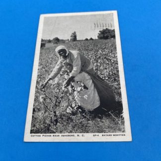 NC Cotton Picker Postcard 1938 Asheboro NC Bayard Wootten GP-4 RPPC