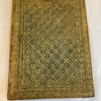 Antique Leather Book Cover With Intricate Gold Inlay