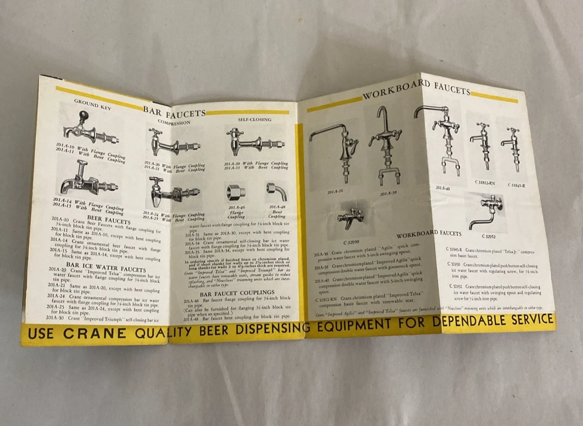 1933 Crane Co. Beer Dispensing Equip brochure, Circular 640-C foldout Chicago IL - Image 3