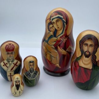 Vintage Russian Matryoshka Nesting Dolls, Jesus, Mary, Christmas, Christianity