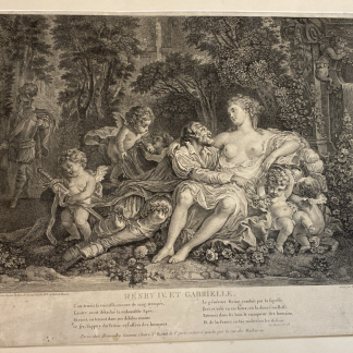 Henri IV & Gabrielle 1776 Etching Eisen/De Monchy Paris Original Antique Print