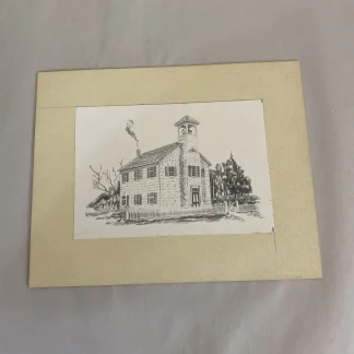 Original Pencil Drawing: First Congregational Church, New Village, Centereach NY