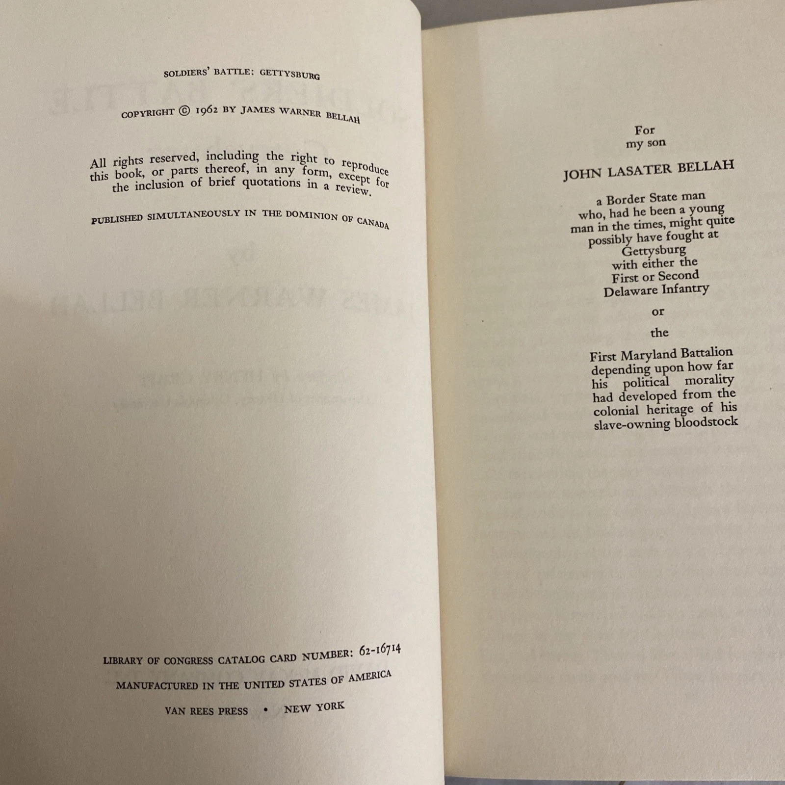 Soldiers' Battle Gettysburg, James Warner Bellah, HC, DJ, 1st Edition, 1962 - Image 4