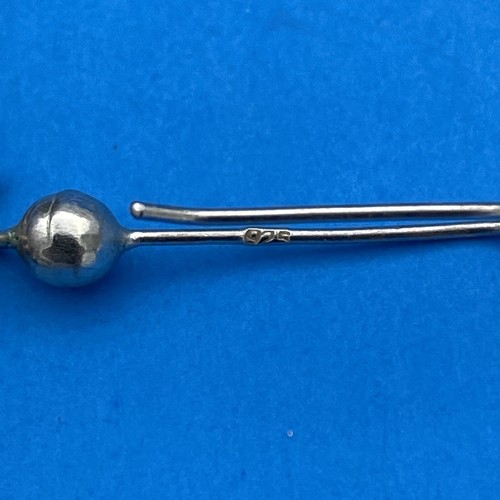 Vintage Sterling Silver Moon, Star, Heart Long Dangle Earrings - Image 3