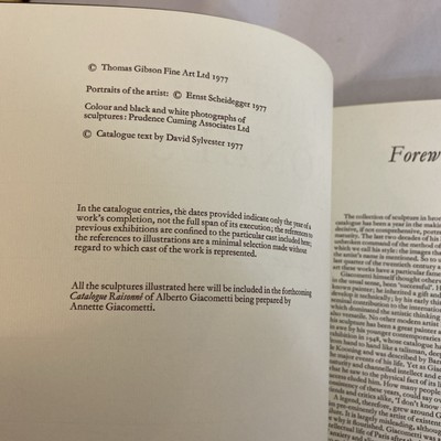 ALBERTO GIACOMETTI THIRTEEN BRONZES EXHIBITION CATALOGUE THOMAS GIBSON 1977 - Image 8