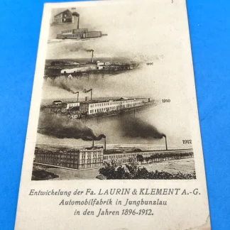 1912 Laurin & Klement Factory Growth Postcard Jungbunzlau Auto Industry L&K