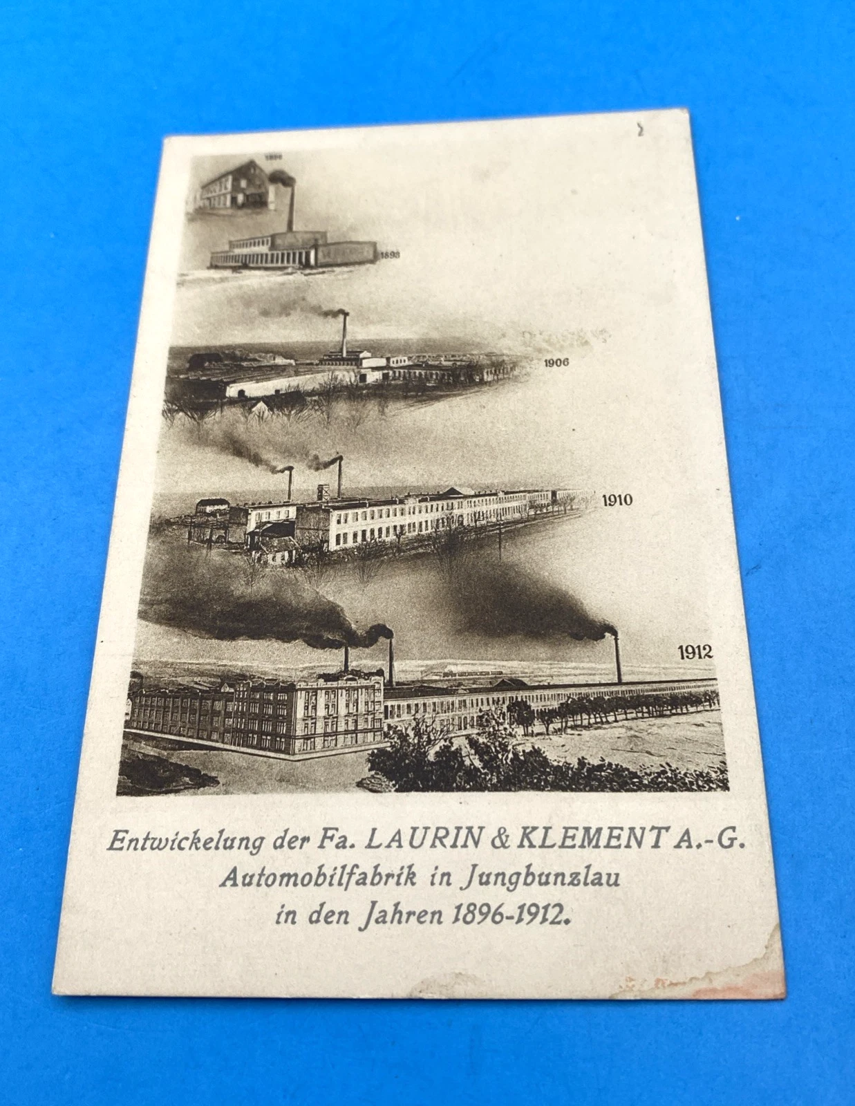 1912 Laurin & Klement Factory Growth Postcard Jungbunzlau Auto Industry L&K