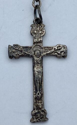 Vtg Rosary Clear Crystal Beads, Sterling Silver, Virgin Mary, Jesus Christianity - Image 10
