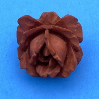 Vintage Art Deco Carved Dark Orange Butterscotch Bakelite Rose Brooch & Pendant