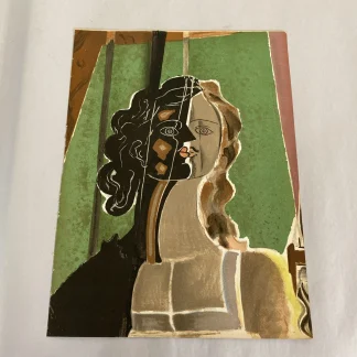 Georges Braque Tête de Femme — 1939 Verve Mourlot Original Color Lithograph Leaf