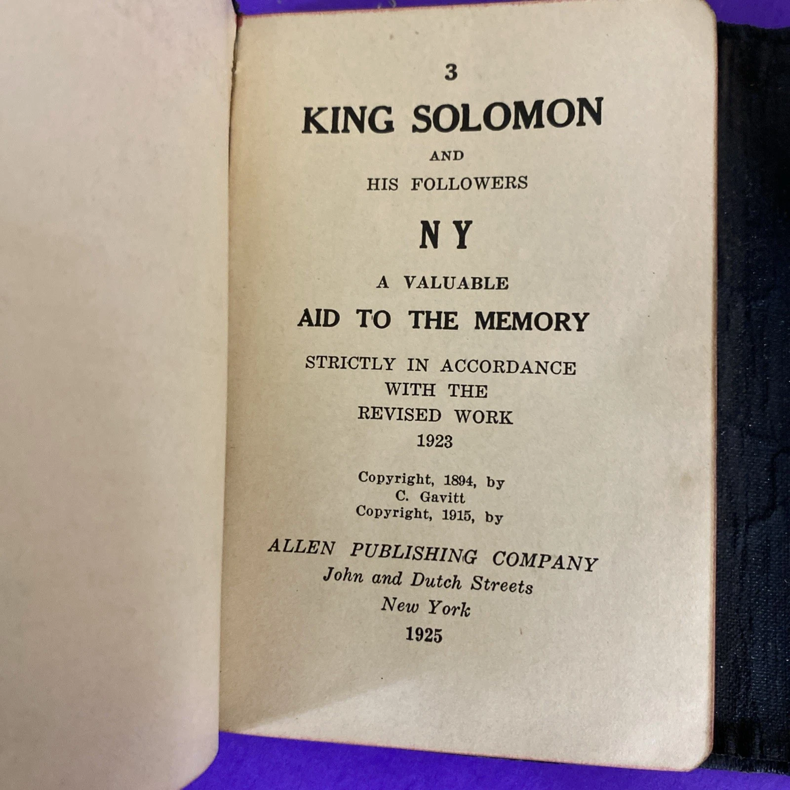 1925 King Solomon and His Followers NY Masonic Cipher Snap Flap Book