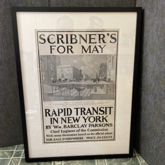 1900 Scribner’s Rapid Transit In New York Original Poster Jules Guérin Litho