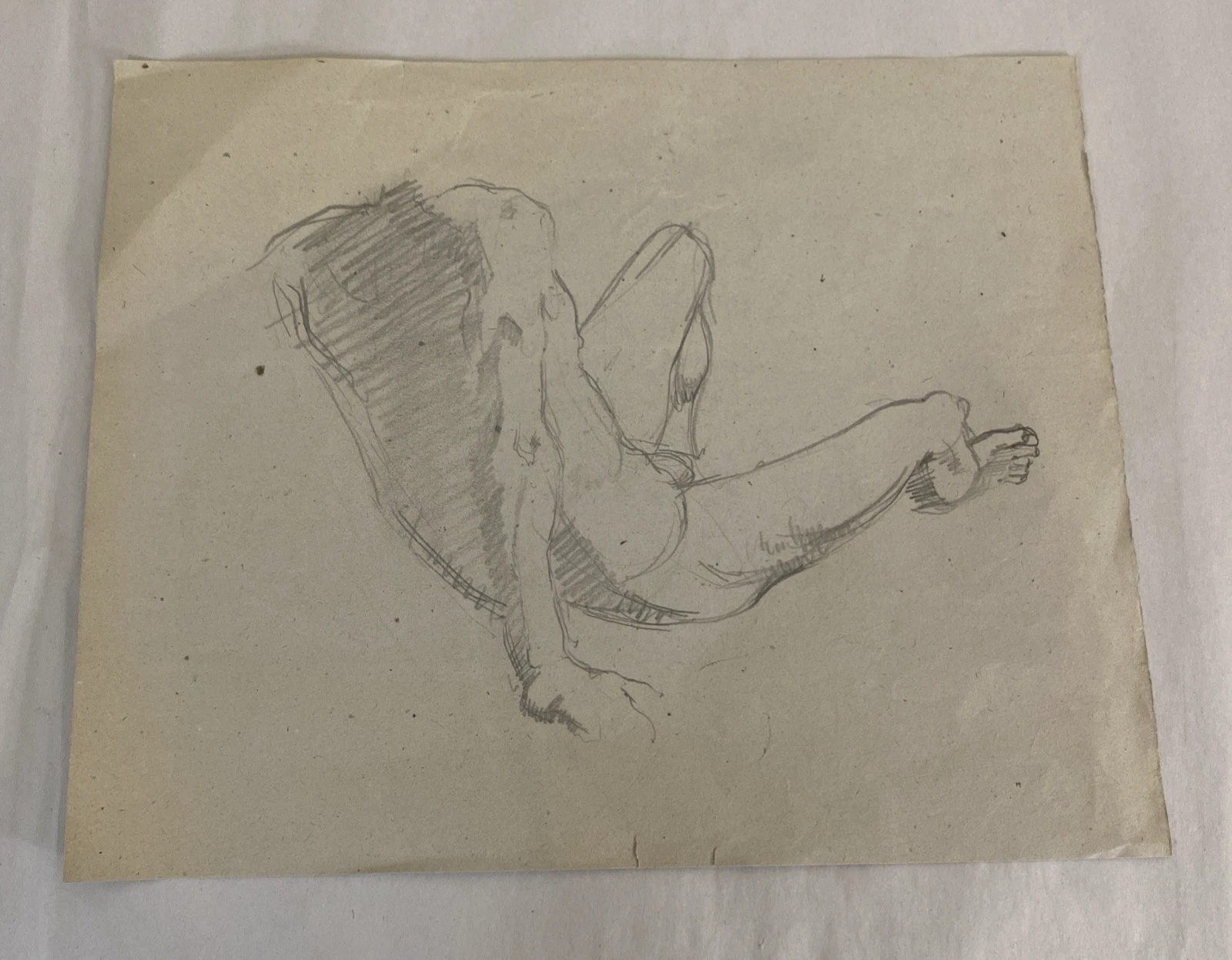 Rare Frances Watt Double-Sided Nude Figure Study Drawing in Graphite w/ COA - Image 4