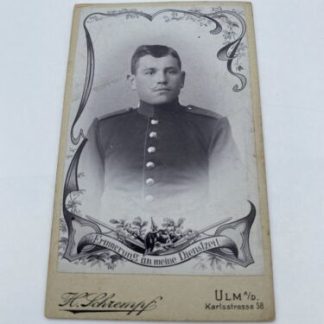 Fotografie H. Schrempf, Ulm Karlsstrasse 58, Portrait German Solider in Uniform