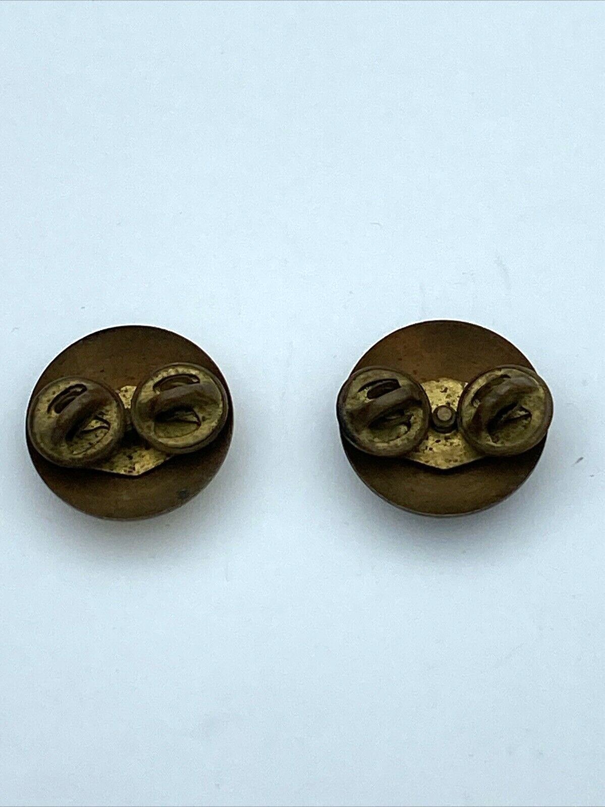Pair Of US Military Militaria Insignia Brass Lapel Hat Pin Pinback Original - Image 3
