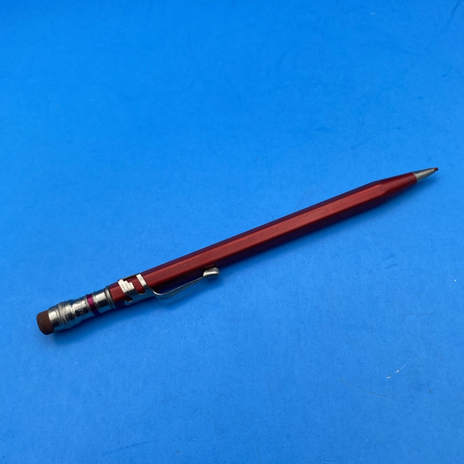 Vintage Figural Clip EAGLE CHROMATIC Made in USA Mechanical Pencil Red