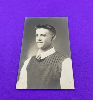 Young Man in Sweater Vest - Early 1900s Portrait - Cook Collection Valentine