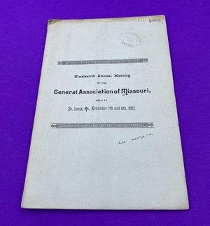 1883 Minutes General Association Congregational Churches Missouri Drury Bowdoin