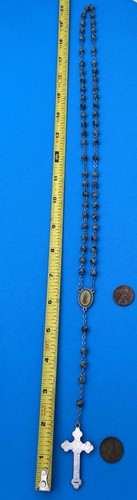 Vtg CREED Our Lady Lourdes Multi Colored Speckled Glass Bead Rosary Catholic - Image 4