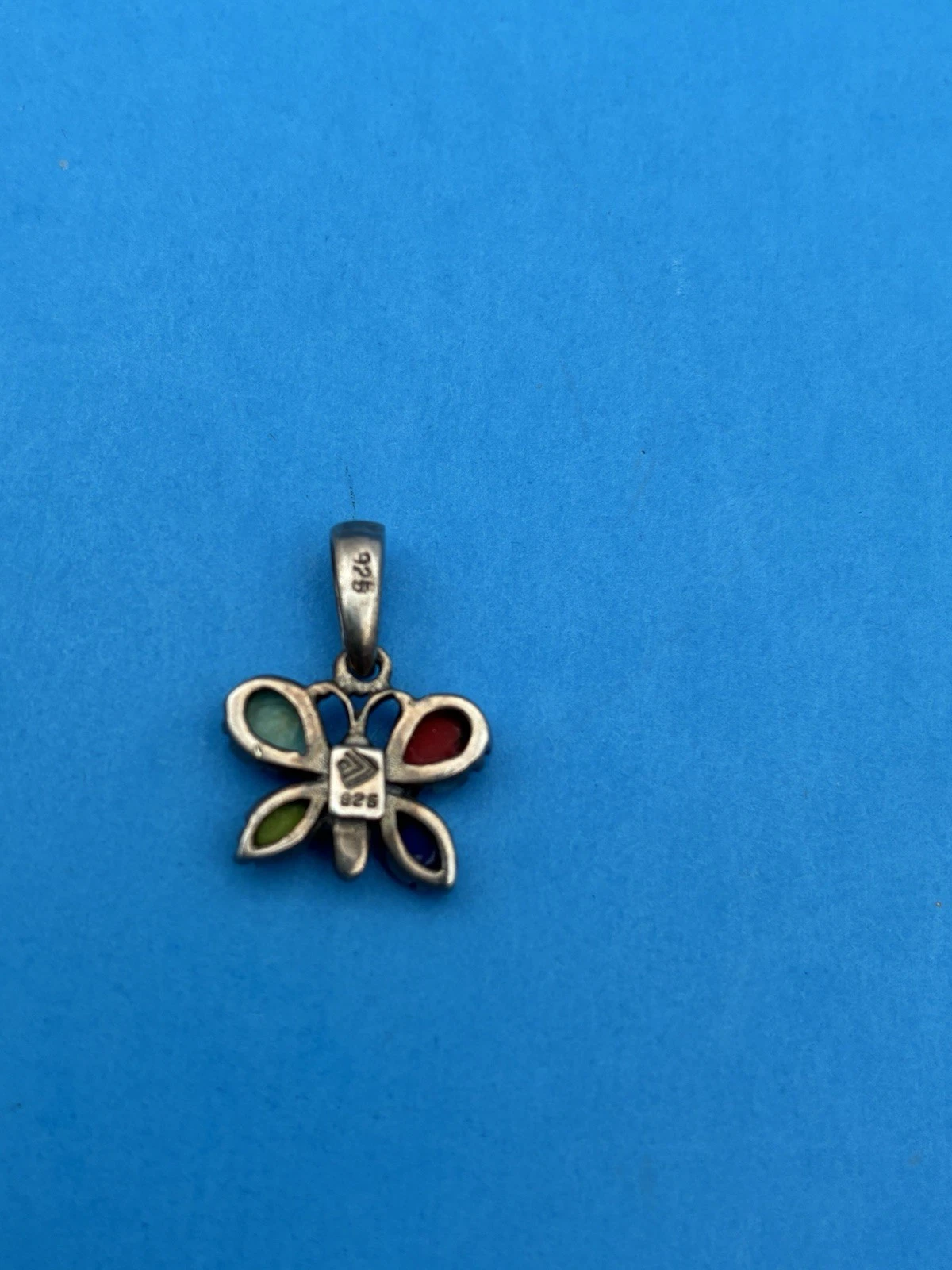 Vtg Silpada Sterling Silver 925 Butterfly Pendant, Turquoise, Coral, Lapis, MOP - Image 7