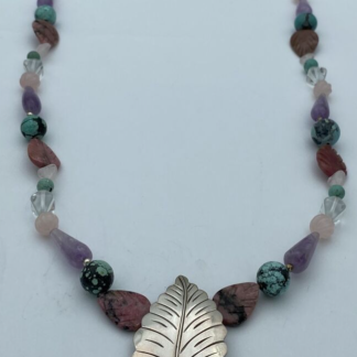 JULIA ETSITTY Navajo sterling silver turquoise stone bead necklace 31.5" chunky