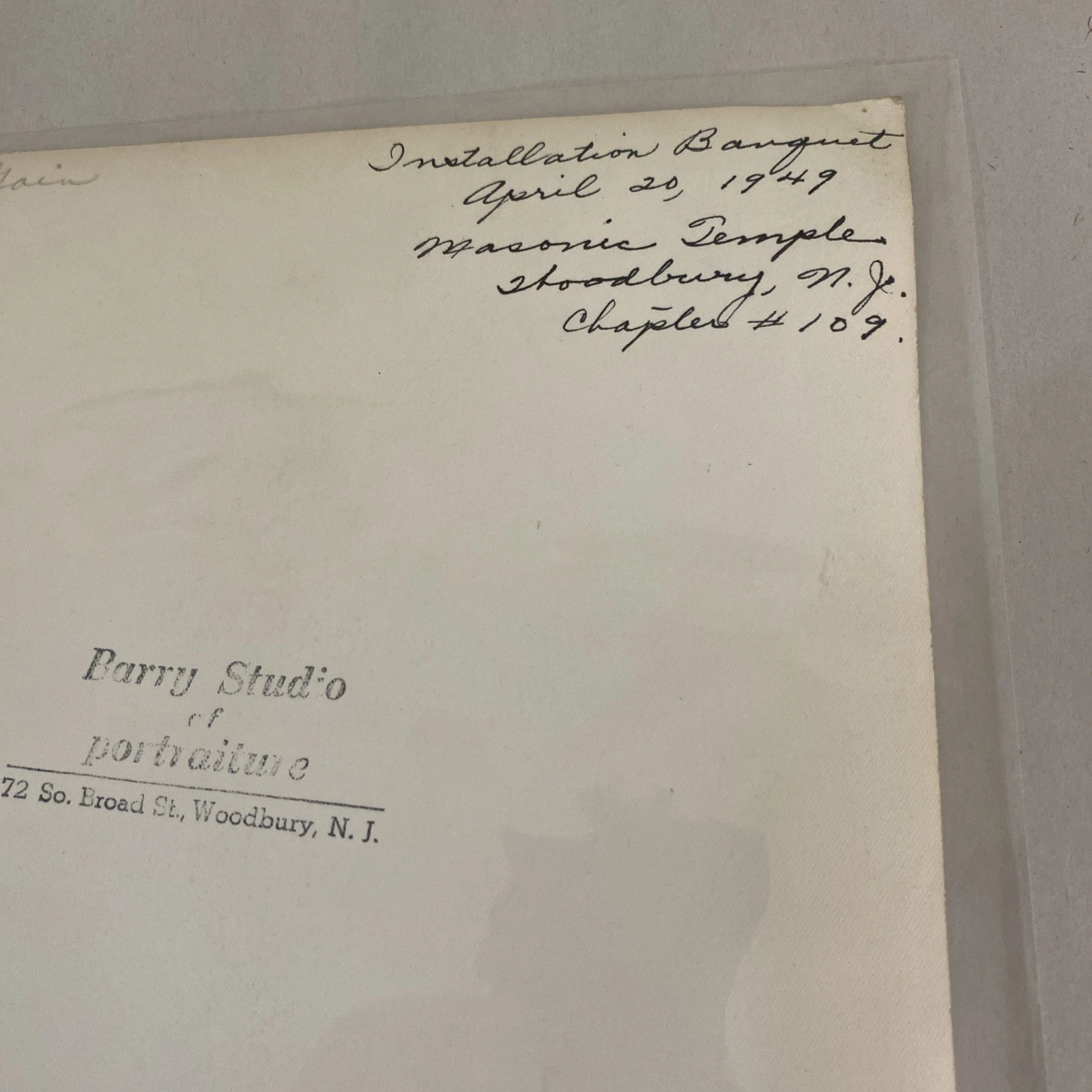 1949 Masonic Temple Woodbury NJ Installation Banquet Photo Barry Studio - Image 3