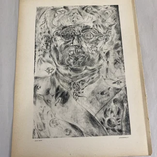 Joan Miró Self-Portrait, Verve 1939 gravure leaf; verso Hals & Rubens