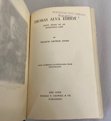 1908 Thomas Alva Edison: Sixty Years Of An Inventor's Life by Jones, Biography - Image 4
