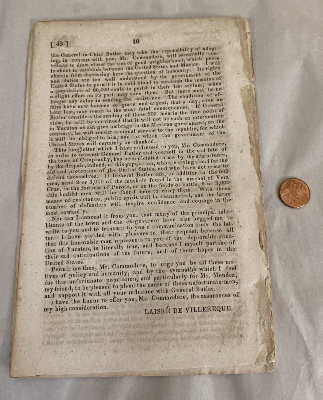 1848 Senate Doc Yucatan James K Polk Message 10pp Caste War Pamphlet - Image 5